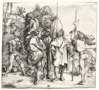 Cinq soldats et un Turc à cheval, probablement 1496 - Albrecht Dürer
