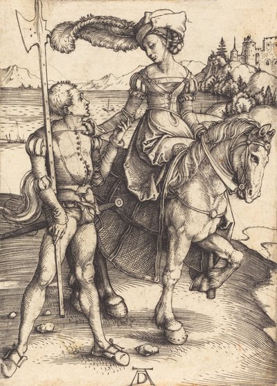 Dame à cheval et le Lansquenet, vers 1497 - Albrecht Dürer