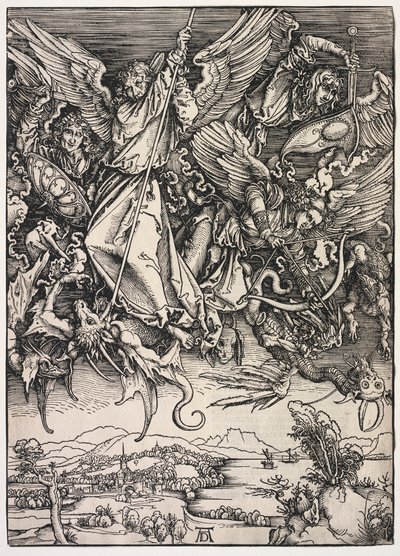 Révélation de Saint Jean : Saint Michel combattant le dragon, 1511 - Albrecht Dürer