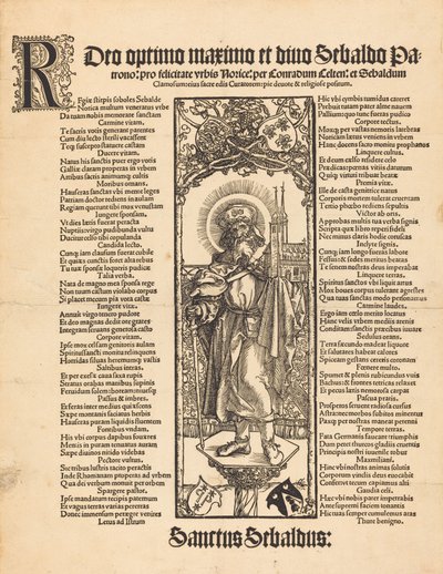 Saint Sebaldus debout sur une colonne - Albrecht Dürer