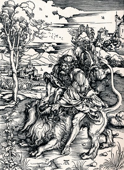 Samson déchirant le lion, 1497 - Albrecht Dürer