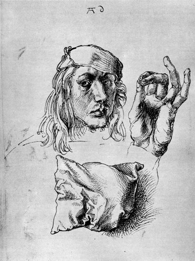Autoportrait avec un oreiller, 1493, 1936 - Albrecht Dürer