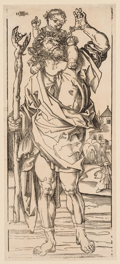 Saint Christophe traversant le ruisseau, 1528 - Albrecht Dürer