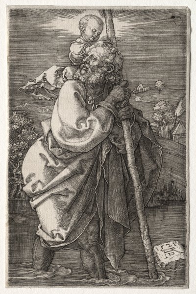 Saint Christophe, Tourné vers la Gauche - Albrecht Dürer