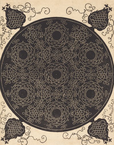 Le Quatrième Nœud combinant sept groupes circulaires de nœuds avec des centres noirs, probablement 1506-1507 - Albrecht Dürer