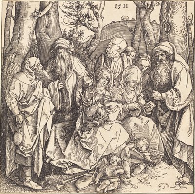 La Sainte Famille avec deux anges musiciens - Albrecht Dürer