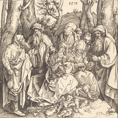 La Sainte Famille avec deux anges musiciens, 1511 - Albrecht Dürer