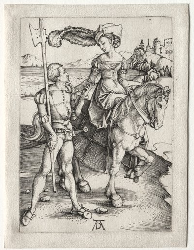 La Dame à cheval et le Lansquenet, vers 1497 - Albrecht Dürer