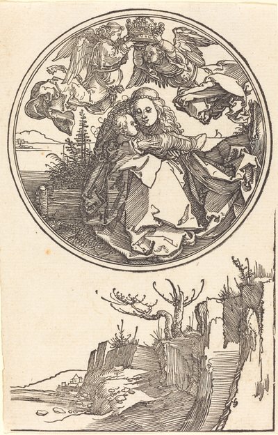 La Vierge couronnée par deux anges au-dessus d