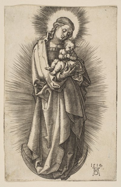 Vierge et enfant sur le croissant avec un diadème - Albrecht Dürer