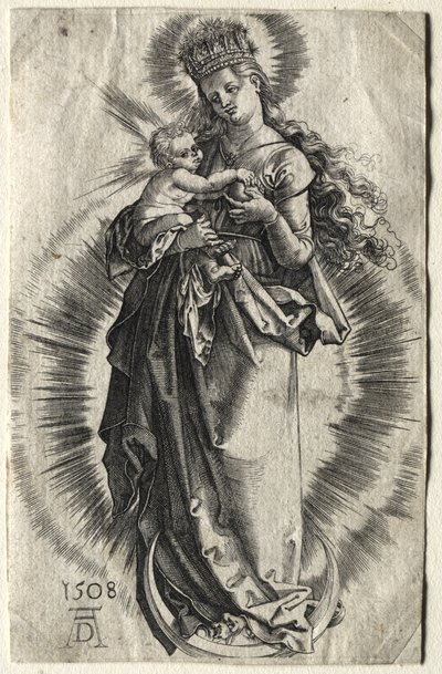 La Vierge sur un croissant, coiffée d