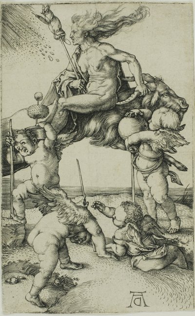Sorcière chevauchant à l