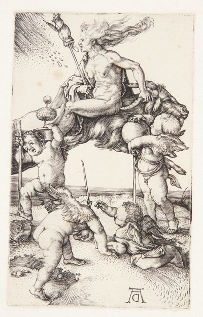 Sorcière chevauchant à l
