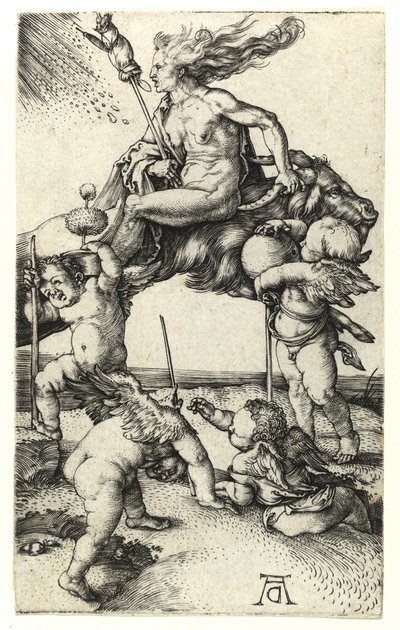 Sorcière chevauchant à l