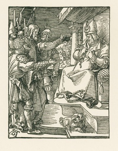 Le Christ devant Caïphe, vers 1508-09 (gravure sur bois) - Albrecht Dürer or Duerer
