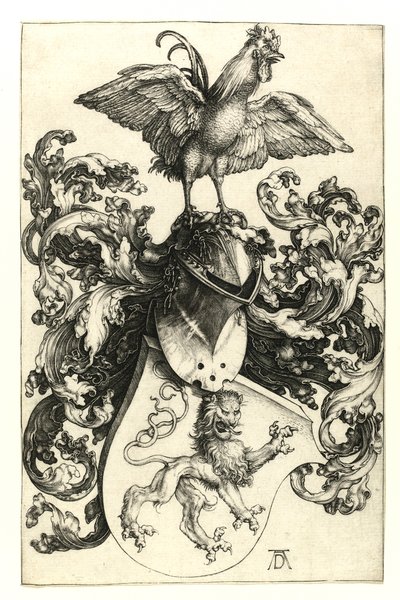 Blason avec lion et coq, 1502-03 - Albrecht Dürer
