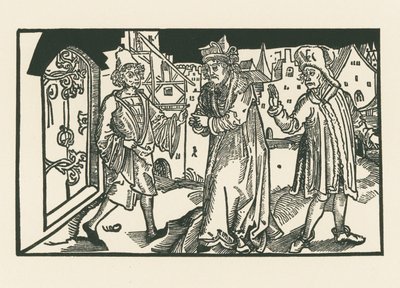 Davus, Simo et Chremes, vers 1492-93 (gravure sur bois) - Albrecht Dürer or Duerer