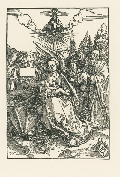 Sainte Famille avec cinq anges, vers 1503-04 (gravure sur bois) - Albrecht Dürer or Duerer