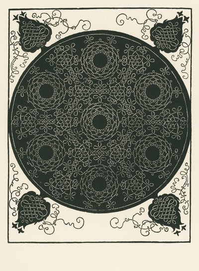 Nœud avec un petit cercle noir au centre qui est répété six fois - Albrecht Dürer or Duerer