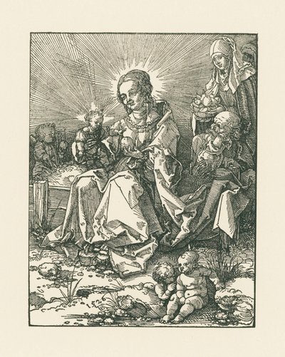 Madone sur un banc herbeux avec saint Joseph et sainte Anne - Albrecht Dürer or Duerer