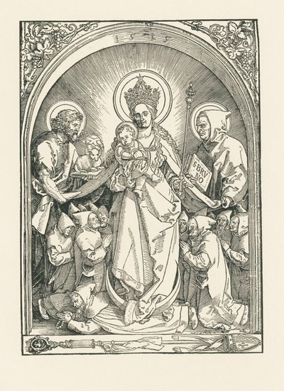 Madone avec les moines chartreux, les saints Jean-Baptiste et Bruno - Albrecht Dürer or Duerer