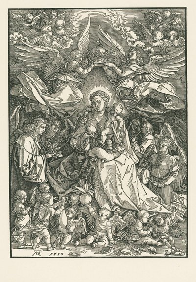 Marie Vierge couronnée par deux anges - Albrecht Dürer or Duerer
