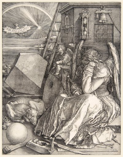 Melencolia I par Albrecht Dürer (1471-1528), une de ses 3 gravures maîtresses achevées en 1514 - Albrecht Dürer