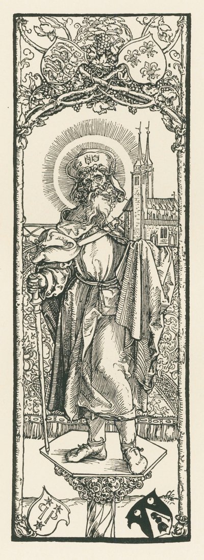 Saint Sebald sur la colonne, vers 1501 (gravure sur bois) - Albrecht Dürer or Duerer