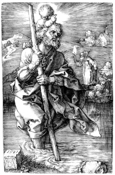 Saint Christophe tourné vers la droite, 1521 - Albrecht Dürer