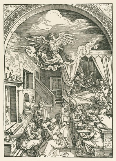 La naissance de la Vierge, vers 1503 (gravure sur bois) - Albrecht Dürer or Duerer