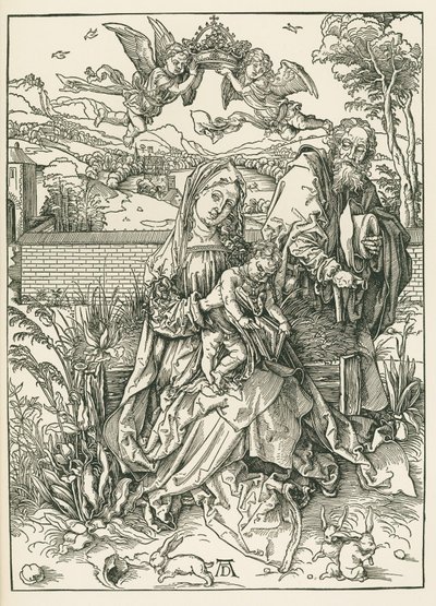 La Sainte Famille avec trois lièvres, vers 1497 (gravure sur bois) - Albrecht Dürer or Duerer