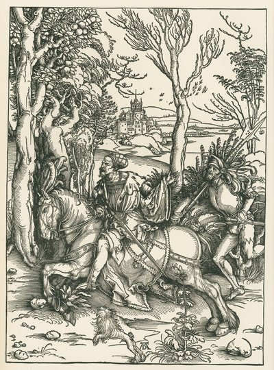 Le chevalier et le Landsknecht, vers 1496 (gravure sur bois) - Albrecht Dürer or Duerer