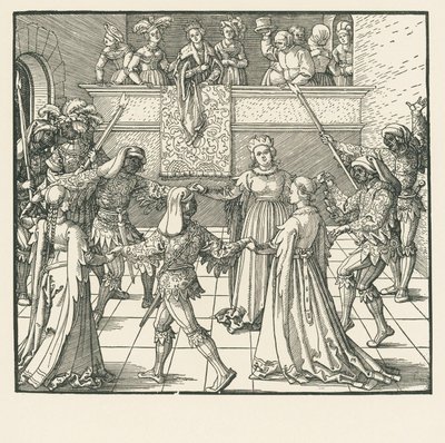 La mascarade (gravure sur bois) - Albrecht Dürer or Duerer