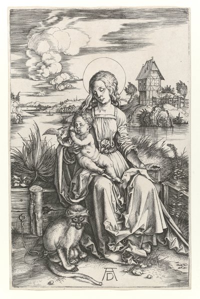 La Vierge au singe, vers 1498 (gravure au burin) - Albrecht Dürer