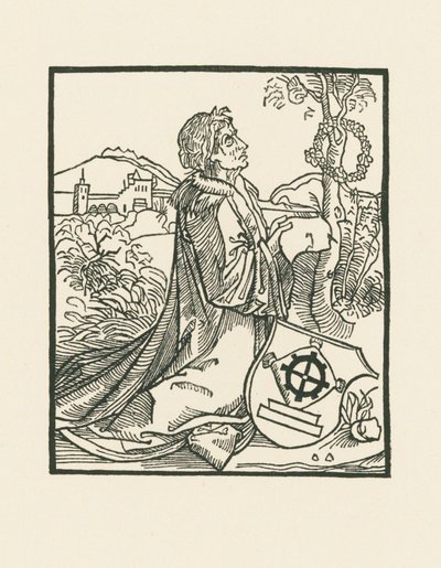 Le poète Sebastian Brant à genoux - Albrecht Dürer or Duerer