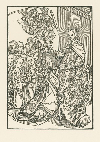 La récompense des élus, représentée par le couronnement de Marie entourée des saints. - Albrecht Dürer or Duerer