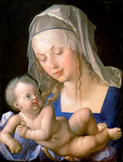 Vierge et enfant tenant une poire à moitié mangée - Albrecht Dürer
