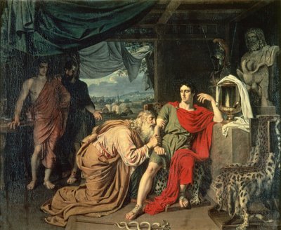 Le roi Priam suppliant Achille pour le retour du corps d