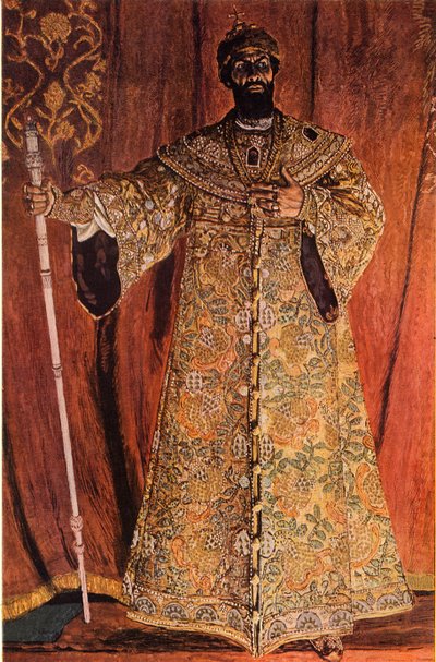 Portrait de Fyodor Ivanov Shaliapin 1873-1939 dans le rôle de Boris Godounov, 1912, 1965 - Aleksandr Jakovlevic Golovin