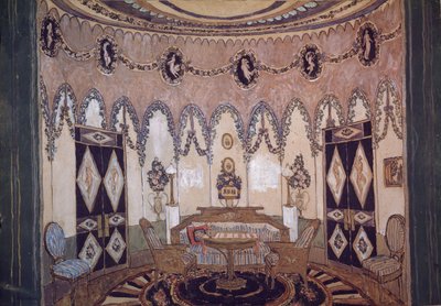 Décor de scène pour la pièce de théâtre Deux frères de M. Lermontov, 1915 - Aleksandr Jakovlevic Golovin