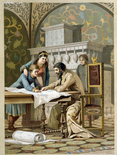 B. Godunov et ses enfants, Feodor et Xenia - Aleksei Danilovich Kivshenko