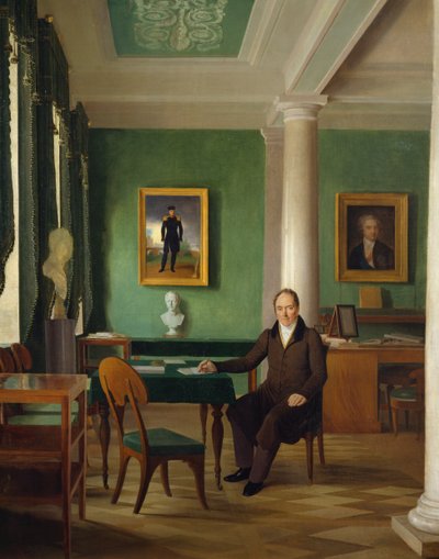 Portrait du prince Viktor Pavlovich Kochubey dans son atelier - Aleksei Gavrilovich Venetsianov