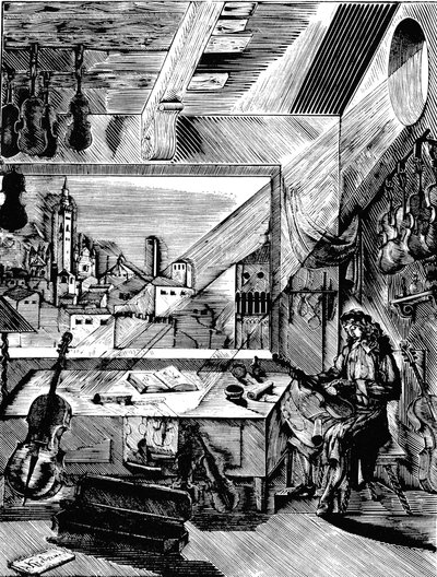 Luthier italien Antonio Stradivari dans son atelier, 1926 - Aleksey Kravchenko