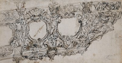 Design pour la Proue de la Galerie du Pape Urbain VIII avec les Armes Barberini d