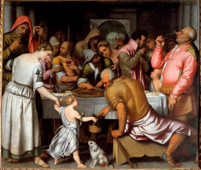 Banquet avec agneau de Pâques - Alessandro Bonvicino Moretto