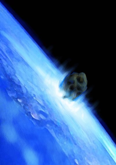 Un astéroïde précipitant vers la Terre, la fin du monde - Alessandro Lonati