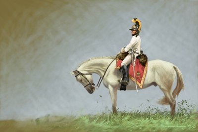 Premier Empire : soldat de la cavalerie autrichienne. Dessin par Alessandro Lonati - Alessandro Lonati