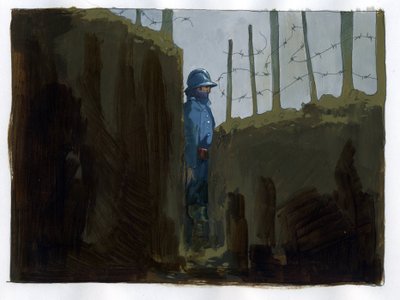 Première Guerre mondiale : un poilu garde de l