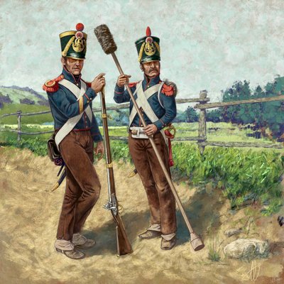 Artilleurs à pied français en tenue de campagne en 1809, 2024 - Alessandro Lonati