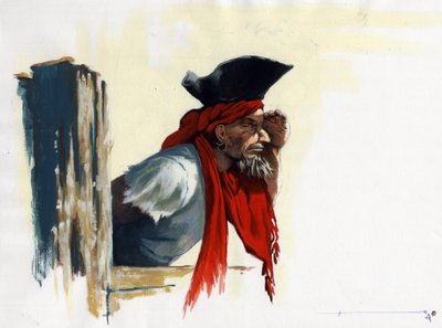 Pirate des Caraïbes regardant l